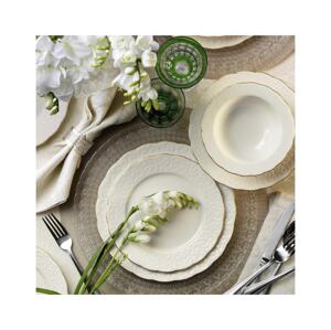 Jídelní sada 24 ks bílá/zlatá/porcelán 710KTP2489