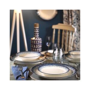 Jídelní sada 24 ks bílá/modrá/porcelán 710KTP2742