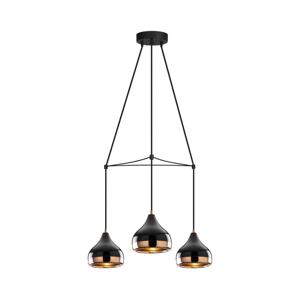 Lustr na lanku YILDO 3xE27/40W/230V černá/měděná