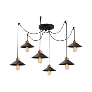 Lustr na lanku MANAVGAT 6xE27/40W/230V pavouk černá/hnědá