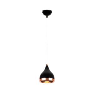 Lustr na lanku YILDO 1xE27/40W/230V černá/měděná