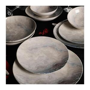 Jídelní sada 24 ks hnědá/porcelán 387GRP1104