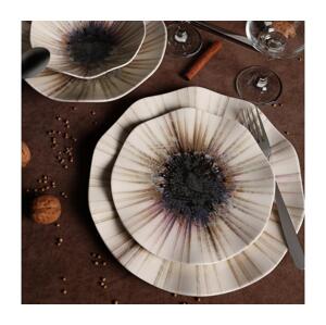 Jídelní sada 24 ks hnědá/porcelán 387GRP1123