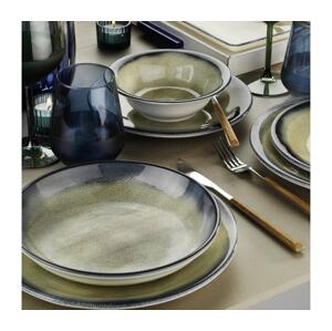 Jídelní sada 26 ks modrá/hnědá/porcelán 710KTP2928