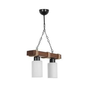 Lustr na řetězu JASMIN 2xE27/40W/230V hnědá/bílá