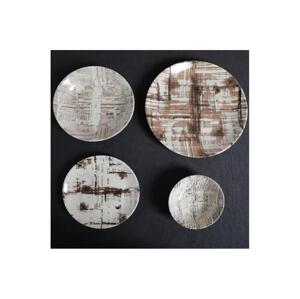 Jídelní sada 24 ks hnědá/bílá/porcelán 387GRP1250