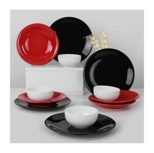 Jídelní sada 12 ks pestrobarevná/kamenina 275KRM1571
