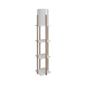 Stojací lampa s poličkami NORA 1xE27/40W/230V hnědá/bílá