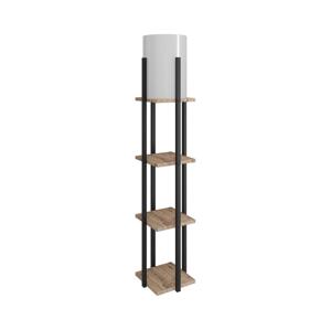 Stojací lampa s poličkami NORA 1xE27/40W/230V černá/hnědá