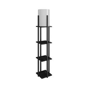 Stojací lampa s poličkami NORA 1xE27/40W/230V černá