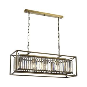 Lustr na řetězu CRYSTALLINE 4xE27/6W/230V bronzová