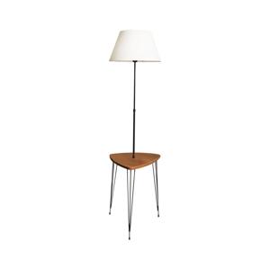 Stojací lampa se stolkem 1xE27/40W/230V černá/hnědá