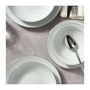 Jídelní sada 8 ks bílá/stříbrná/porcelán 973BRS3152