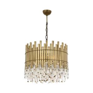 Lustr na řetězu CRYSTALLINE 6xE27/40W/230V mosaz