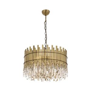 Lustr na řetězu CRYSTALLINE 8xE27/40W/230V mosaz