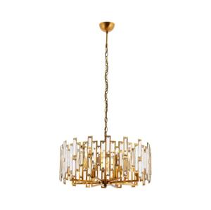 Lustr na řetězu CRYSTALLINE 6xE14/40W/230V měděná