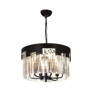 Lustr na řetězu CRYSTALLINE 6xE27/40W/230V černá