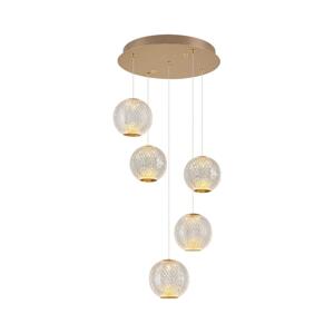 LED Lustr na lanku CREMONA 5xLED/5W/230V 3000K zlatá