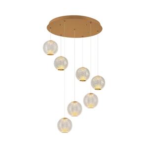 LED Lustr na lanku CREMONA 7xLED/5W/230V 3000K zlatá