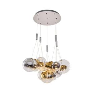 LED Lustr na lanku ENNA 15xG9/5W/230V 3000K kouřová/zlatá