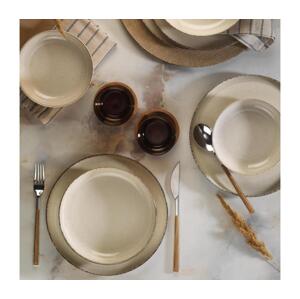 Jídelní sada 12 ks béžová/porcelán 710KTP3406