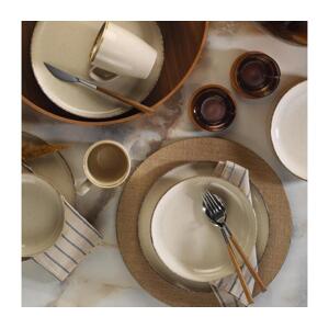 Jídelní sada 16 ks béžová/porcelán 710KTP3408