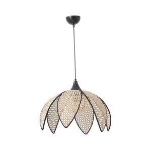 Lustr na lanku FUME 1xE27/40W/230V pr. 40 cm černá/béžová