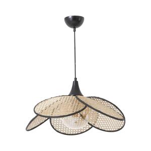 Lustr na lanku FUME 1xE27/40W/230V pr. 45 cm černá/béžová