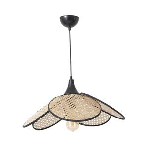 Lustr na lanku FUME 1xE27/40W/230V pr. 45 cm černá/béžová