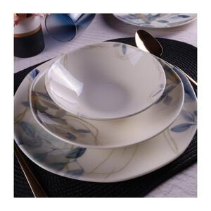 Jídelní sada 24 ks bílá/modrá/porcelán 490TLU1101