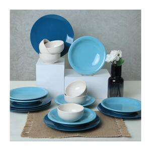 Jídelní sada 18 ks modrá/bílá/keramika 275KRM1969