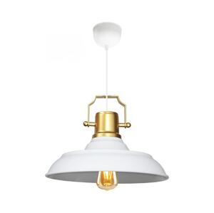 Lustr na lanku AYD 1xE27/40W/230V bílá/zlatá