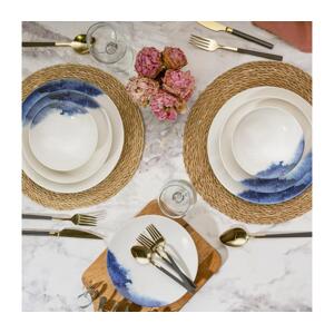 Jídelní sada 24 ks bílá/modrá/porcelán 387GRP1349