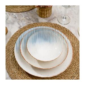 Jídelní sada 24 ks bílá/modrá/porcelán 387GRP1352