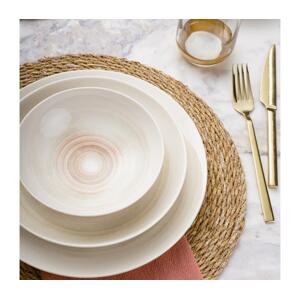 Jídelní sada 24 ks béžová/porcelán 387GRP1353