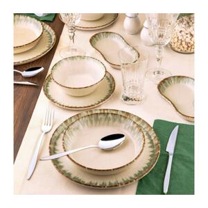 Jídelní sada 27 ks béžová/hnědá/porcelán 721NBL3155