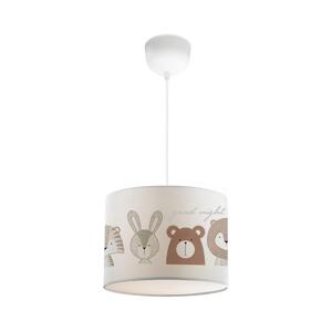 Dětský lustr CANDY 1xE27/40W/230V bílá/hnědá