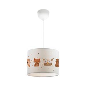 Dětský lustr CANDY 1xE27/40W/230V bílá/hnědá