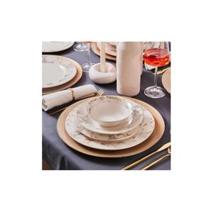 Jídelní sada 24 ks bílá/šedá/porcelán 216KRC2151