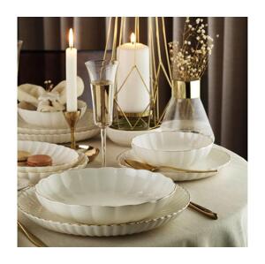 Jídelní sada 27 ks bílá/zlatá/porcelán 719KTP9867