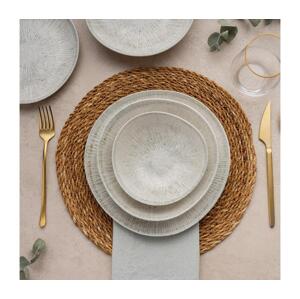 Jídelní sada 24 ks šedá/porcelán 387GRP1364