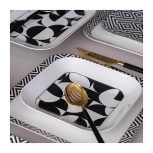 Jídelní sada 26 ks bílá/černá/porcelán 719KTP9893