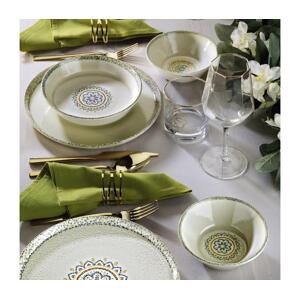 Jídelní sada 18 ks zelená/porcelán 430KSV8969