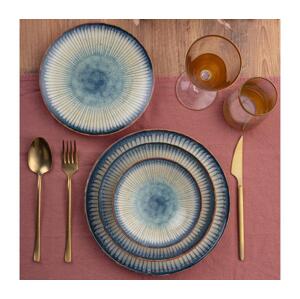 Jídelní sada 24 ks modrá/porcelán 387GRP1368