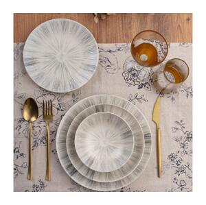 Jídelní sada 24 ks šedá/porcelán 387GRP1371