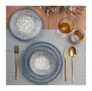 Jídelní sada 24 ks modrá/porcelán 387GRP1374