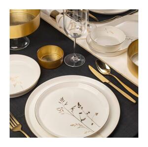Jídelní sada 27 ks bílá/zlatá/porcelán 710KTP9746