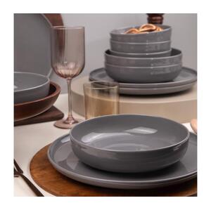 Jídelní sada 12 ks šedá/porcelán 710KTP9753