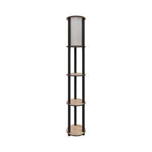 Stojací lampa s poličkami 1xE27/40W/230V 150 cm černá/hnědá