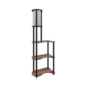 Stojací lampa s poličkami 1xE27/40W/230V 140 cm černá/hnědá